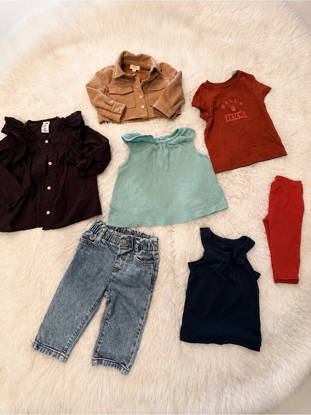 Baby Girl Clothes Bundle 12M Fall Winter Lot Cat & Jack Carter’s H&M 7 Pc